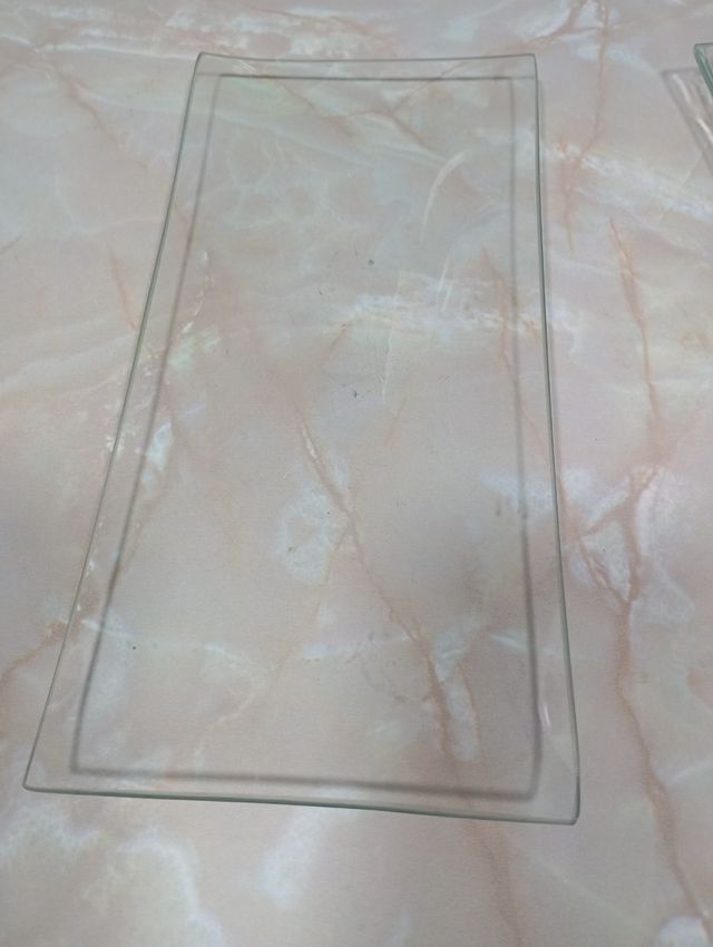 2 Bandejas cristal transparente