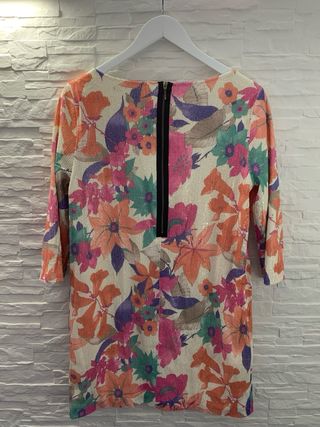 Vestido Zara flores microlentejuelas