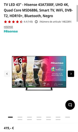 Hisense 43A7300F - TV 43" UHD 4K Smart TV