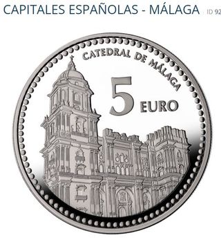 Moneda 5€ Málaga Plata - Catedral