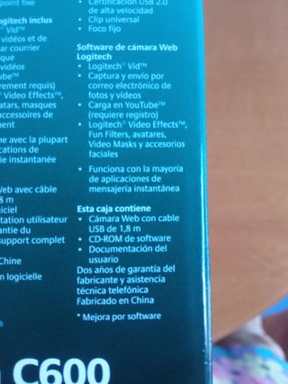 Webcam Logitech C600 - Negra