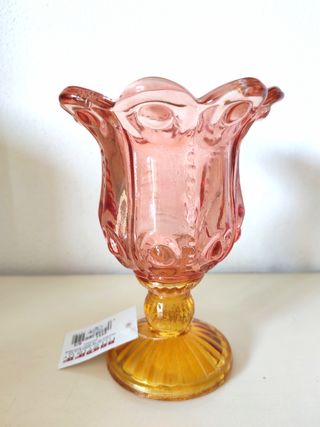 Portacandele tealight in vetro rosa