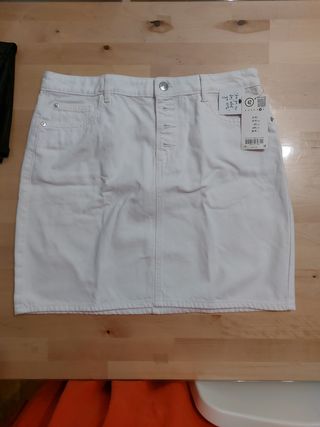 Falda vaquera blanca - Talla XL (42)