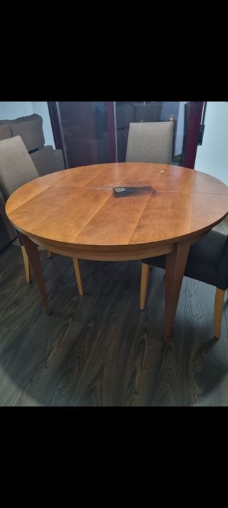 Mesa redonda extensible madera cerezo