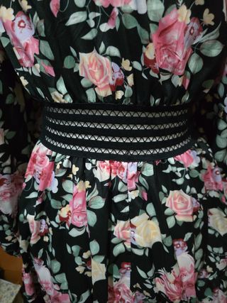 Vestido floral verano negro