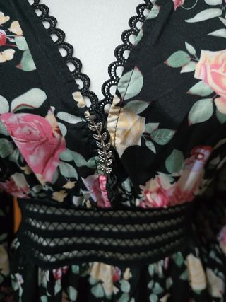 Vestido floral verano negro