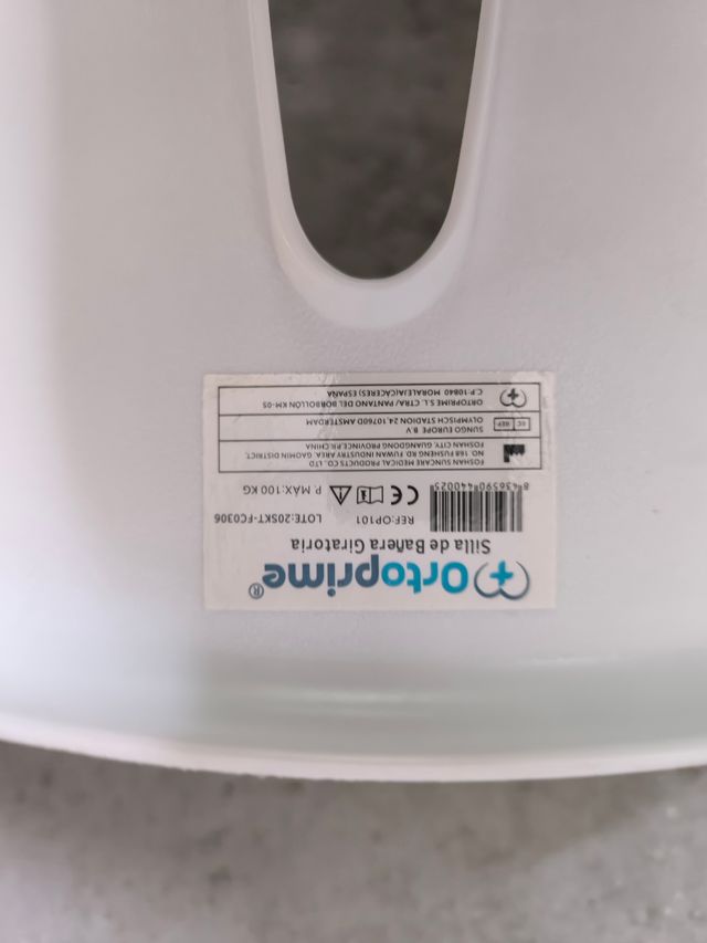 Silla ducha giratoria Ortoprime.