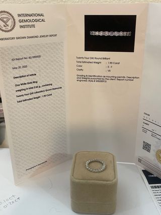 Anillo Eternidad 14k - 1.90 ct Diamantes CVD ,IGI 