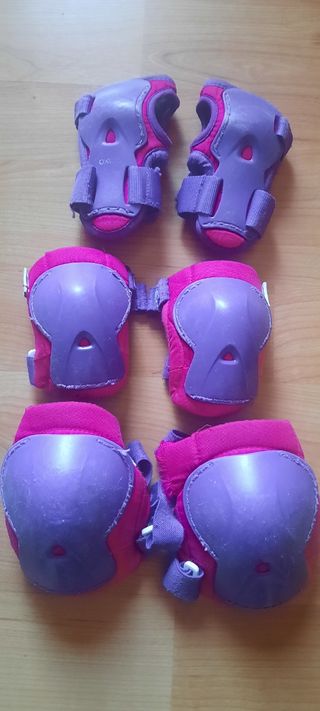 Protecciones rosa patinaje Decathlon talla XS