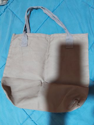 Bolso loneta gris dibujos