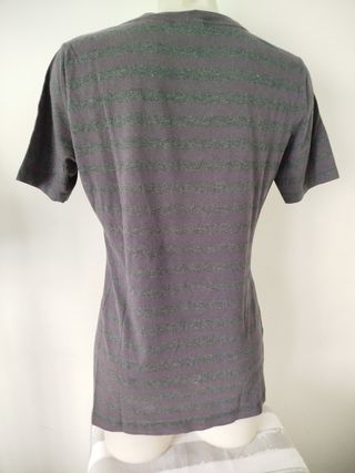 Camiseta Lacoste rayas gris-morado