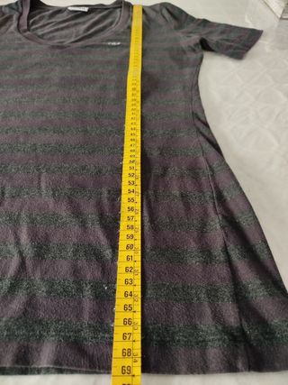 Camiseta Lacoste rayas gris-morado