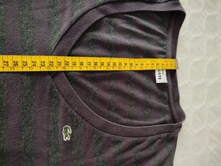 Camiseta Lacoste rayas gris-morado