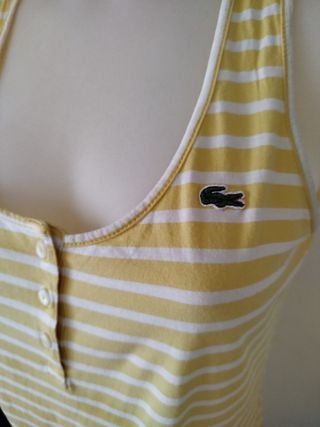 Camiseta Lacoste rayas amarilla-blanca