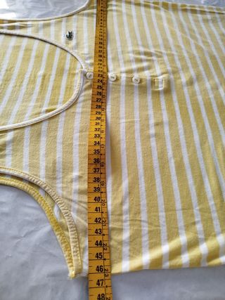Camiseta Lacoste rayas amarilla-blanca