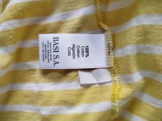 Camiseta Lacoste rayas amarilla-blanca