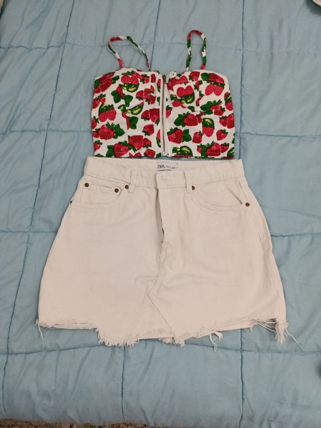 Conjunto top y falda vaquera