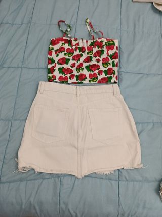 Conjunto top y falda vaquera