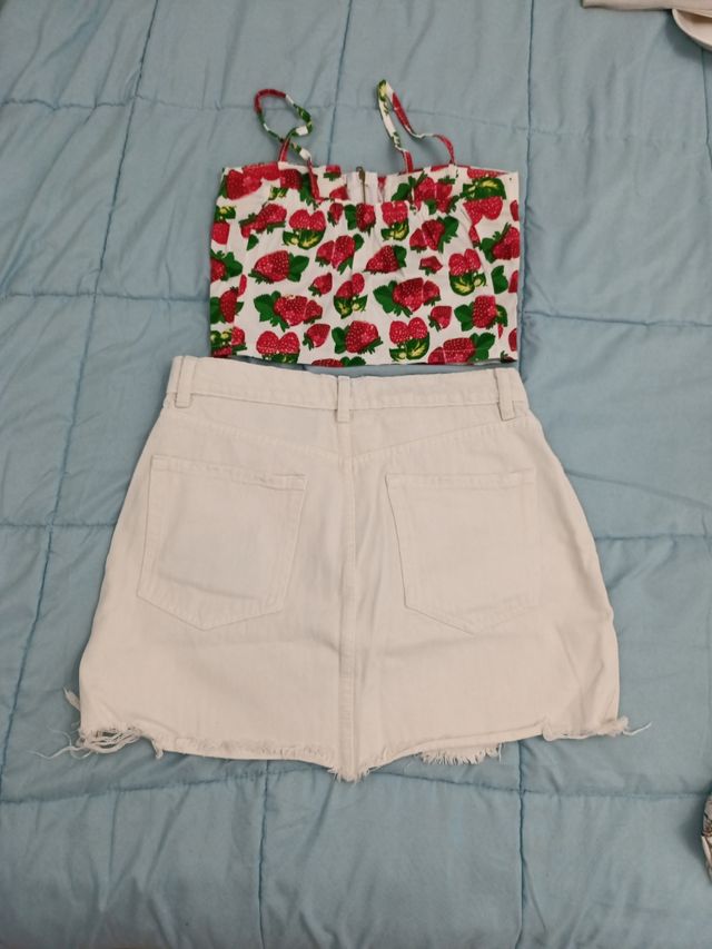 Conjunto top y falda vaquera