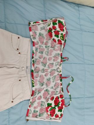 Conjunto top y falda vaquera