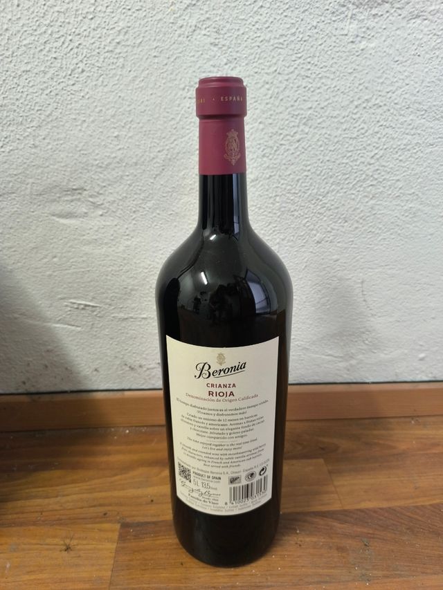 Botellón ficticio 5l de Vino Beronia Crianza 2018