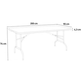 Tavolo pieghevole da giardino bianco