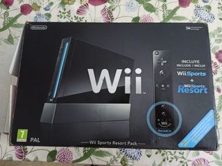 Wii negra caja vacía ,intrucciones