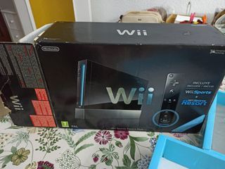 Wii negra caja vacía ,intrucciones