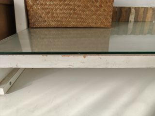 Escritorio Banak blanco con cristal