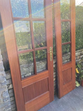 Puertas madera maciza- double puerta + puerta sola