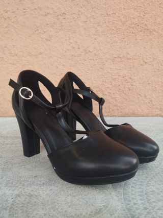 Zapatos negros tacón alto mujer -talla 39