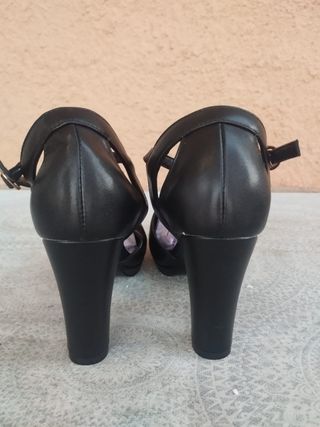 Zapatos negros tacón alto mujer -talla 39