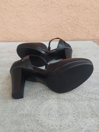 Zapatos negros tacón alto mujer -talla 39