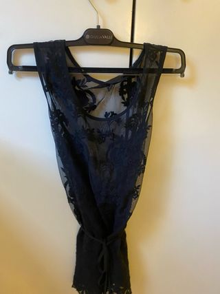 Top lungo intimisismi nero