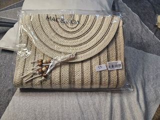 Bolsos playa mimbre beige