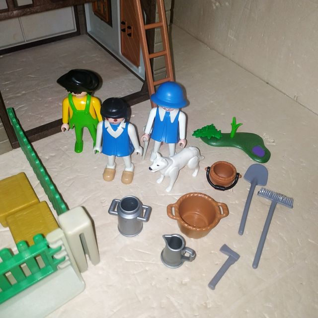 PLAYMOBIL - Lote Granja Medieval Vacas Cerdos 