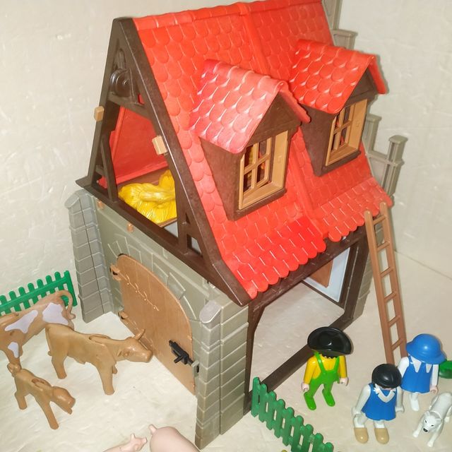 PLAYMOBIL - Lote Granja Medieval Vacas Cerdos 