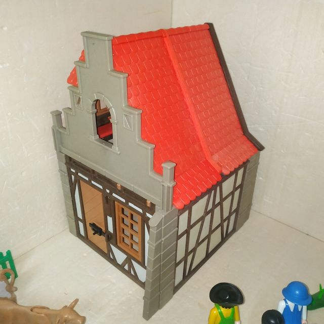 PLAYMOBIL - Lote Granja Medieval Vacas Cerdos 