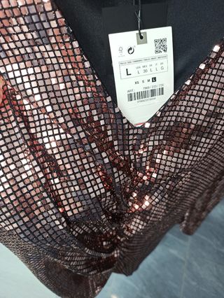 Vestido Zara fiesta rosa L