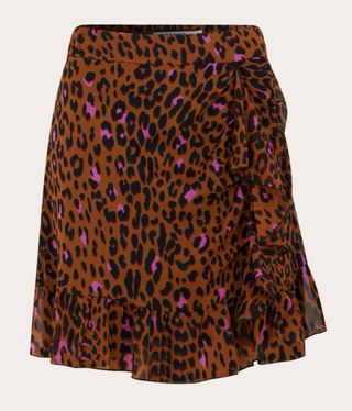 Falda Naf Naf marrón-rosa