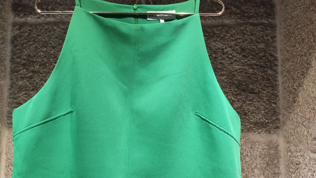 Vestido Zara verde esmeralda XXL