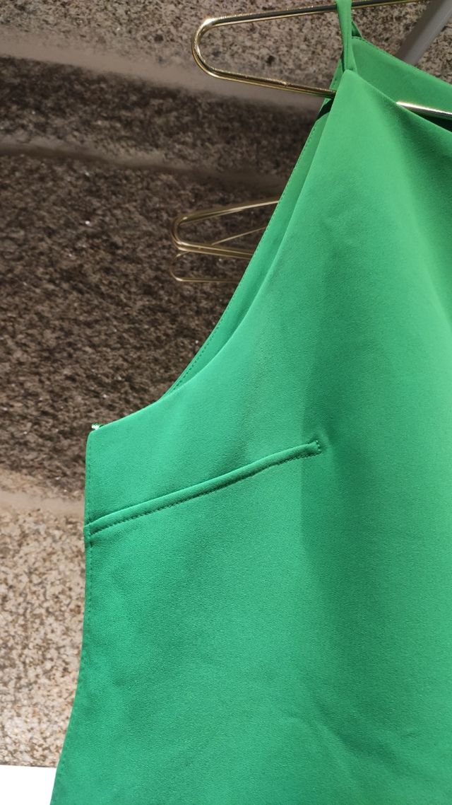 Vestido Zara verde esmeralda XXL