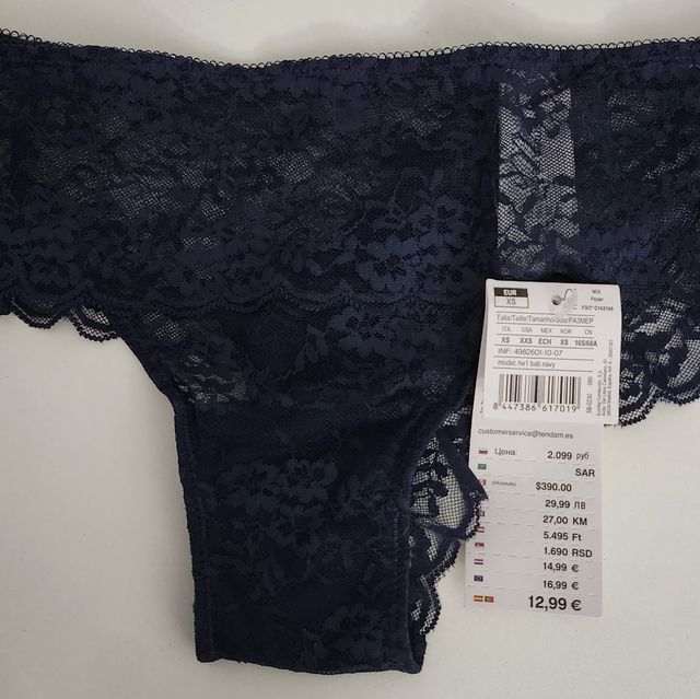 Braga brasilera Women's Secret azul marino NUEVA