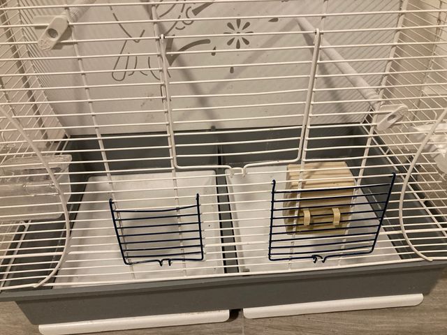 Jaula pajaros grande blanca