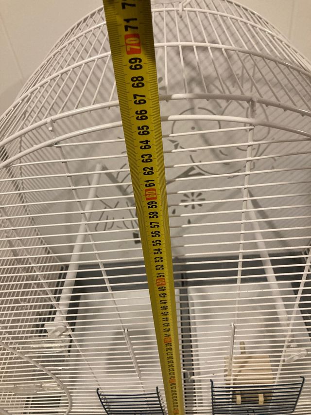 Jaula pajaros grande blanca