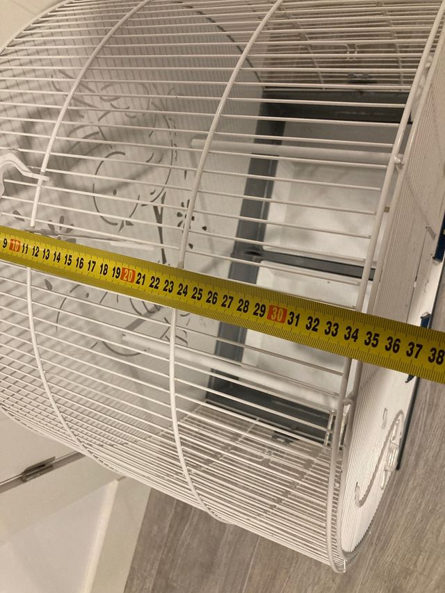 Jaula pajaros grande blanca