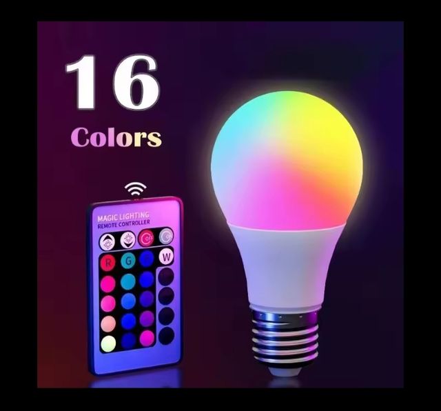 2 Lampadine LED - 16 colori. Con telecomando