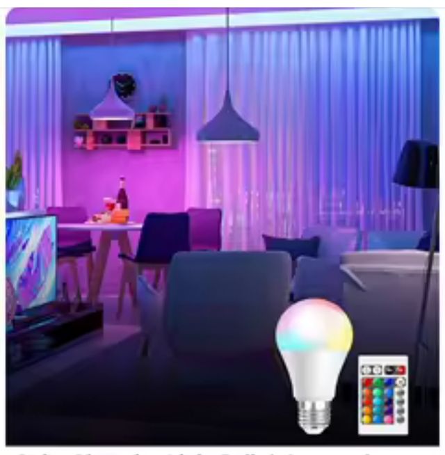 2 Lampadine LED - 16 colori. Con telecomando