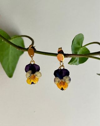 Pendientes de flores naturales