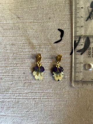 Pendientes de flores naturales
